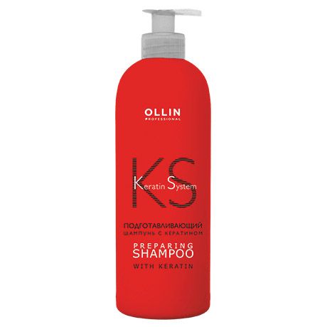 Preparing shampoo with keratin Keratin System OLLIN 500 ml